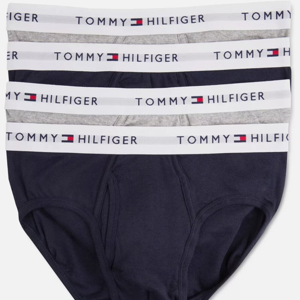 Tommy Hilfiger Four Pack Classic Cotton Briefs Underwear Gray Blue 4 DR09158002